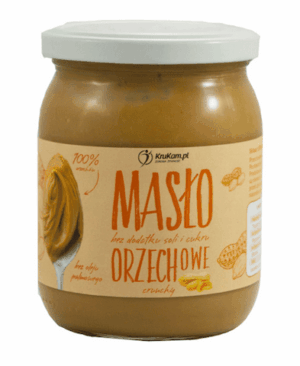Masło Orzechowe Crunchy z kawałkami orzechów 100% 500g