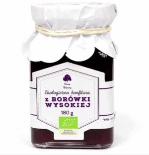 Konfitura z borówki amerykańskiej ekologiczna 180g
