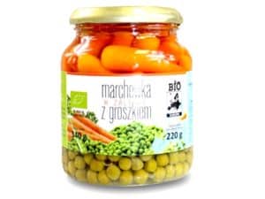 Marchewka w zalewie z groszkiem w słoiku BIO 340 g (220 g)