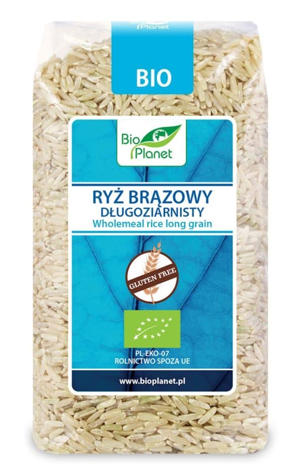 Ryż brązowy długoziarnisty bezglutenowy Bio- Bio Planet