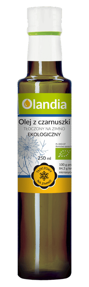 OLEJ Z CZARNUSZKI NIEFILTROWANY TŁOCZONY NA ZIMNO BIO 250 ml - OLANDIA (1 szt.)
