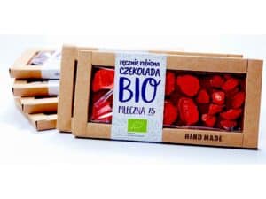 Czekolada mleczna z truskawkami BIO 53 g - CUKIERNIA STAROPOLSKA