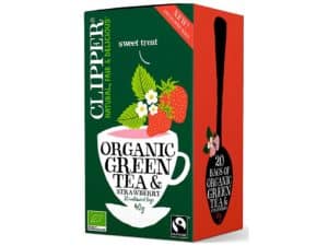 Herbata zielona z truskawką FAIR TRADE BIO 40 g (20 x 2 g) - CLIPPER