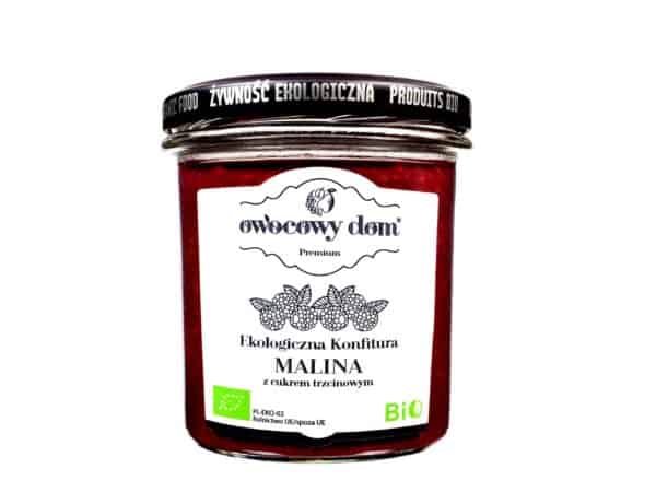 Konfitura malina z cukrem trzcinowym BIO 300 g - OWOCOWY DOM