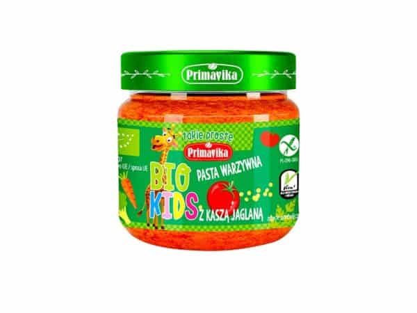 Pasta warzywna z kaszą jaglaną BEZGLUTENOWA BIO 160 g - PRIMAVIKA (BIO KIDS)