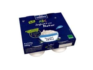 Jogurt priobiotyczny ABC (3,8 % TŁUSZCZU W MLEKU) BIO (4 x 125 g) 500 g - SOBBEKE