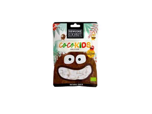 Kęski kokosa świeże DLA DZIECI O SMAKU WANILIOWYM BIO 56 g - GENUINE COCONUT