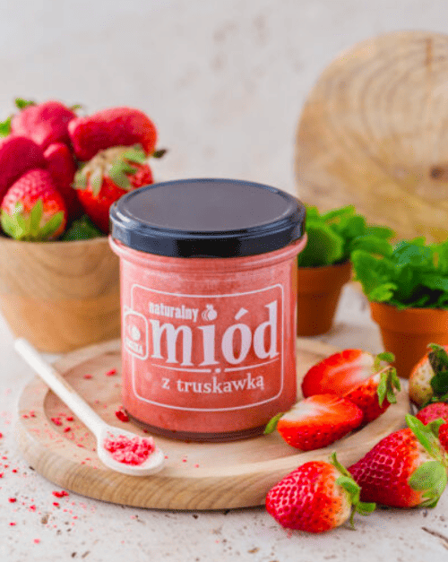 Miód z truskawką 350g - Miody Suszka