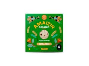 Tortilla wraps Z OTRĘBAMI (ŹRÓDŁO BŁONNIKA POKARMOWEGO) BIO 240 g - AMAIZIN