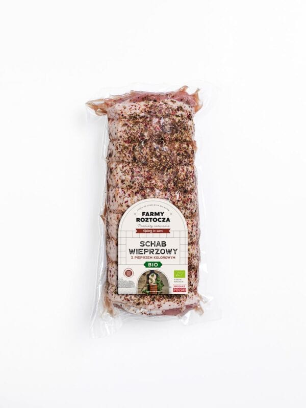 SCHAB WIEPRZOWY Z PIEPRZEM KOLOROWYM DO PIECZENIA BIO (około 1,25 kg) - FARMY ROZTOCZA (NA ZAMÓWIENIE) - obrazek 2