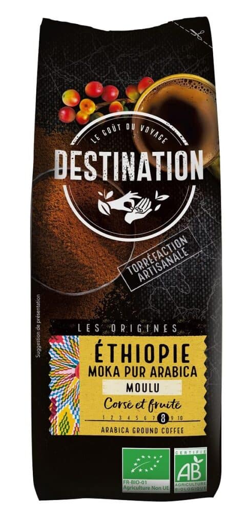 KAWA MIELONA ARABICA 100 % ETIOPIA FAIR FOR LIFE BIO 250 g - DESTINATION (1 szt.)
