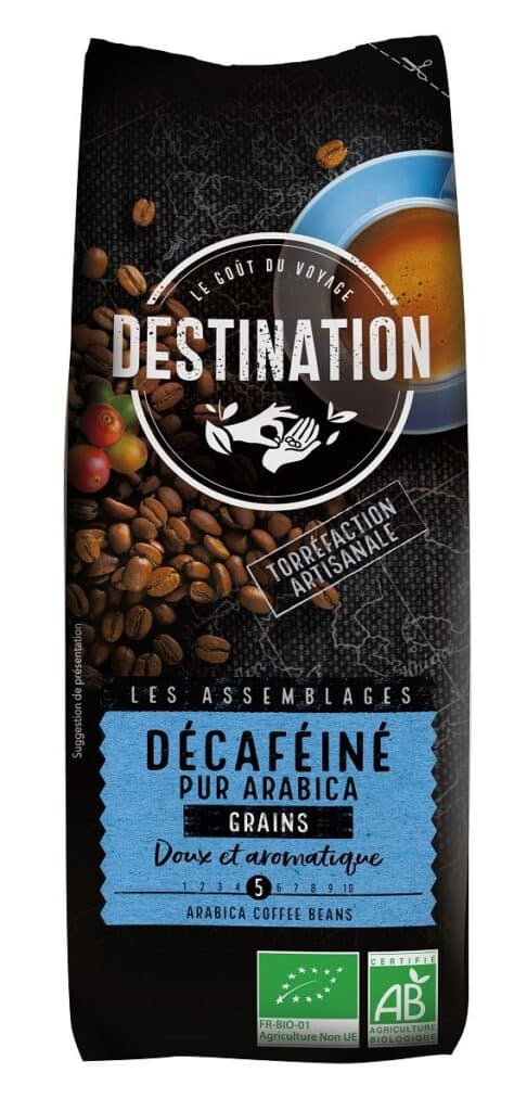KAWA ZIARNISTA BEZKOFEINOWA ARABICA 100 % BIO 250 g - DESTINATION (1 szt.)