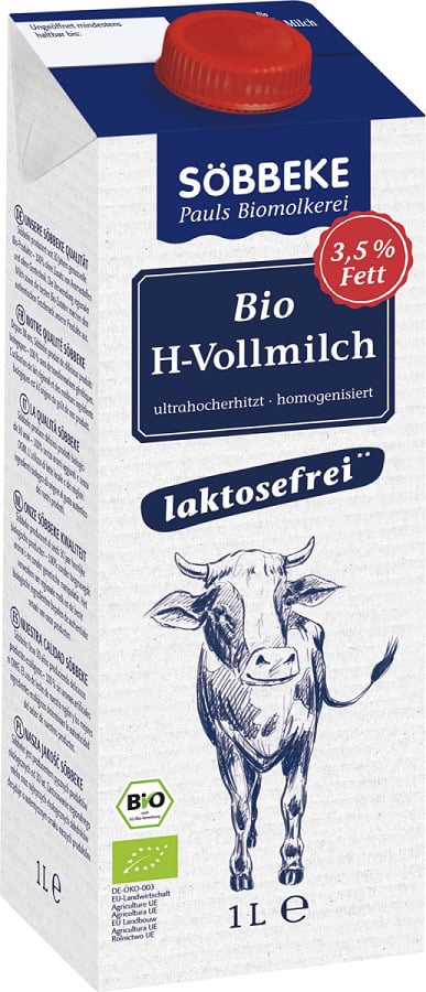 MLEKO BEZ LAKTOZY (3,5 % TŁUSZCZU) BIO 1 L - SOBBEKE (2 szt.)