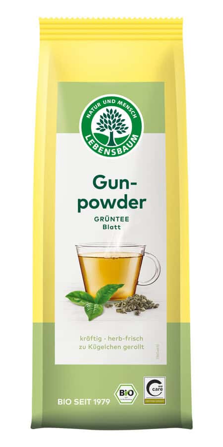 HERBATA ZIELONA GUNPOWDER LIŚCIASTA BIO 100 g - LEBENSBAUM (2 szt.)