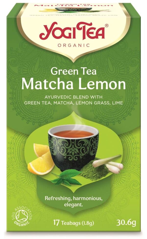 HERBATA ZIELONA Z CYTRYNĄ I MATCHĄ (GREEN TEA MATCHA LEMON) BIO (17 x 1,8 g) 30,6 g - YOGI TEA (2 szt.)