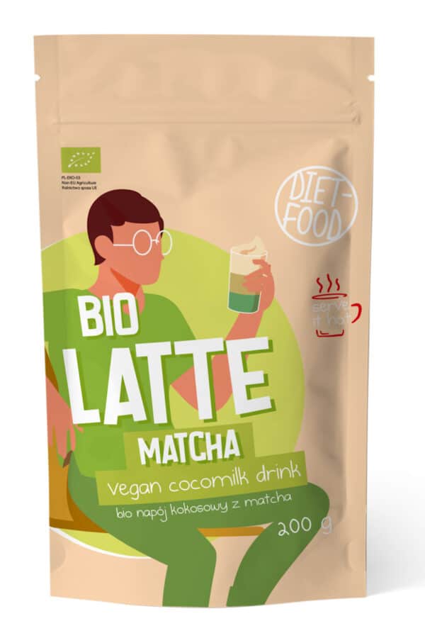 LATTE MATCHA - NAPÓJ KOKOSOWY Z MATCHĄ BIO 200 g - DIET-FOOD (1 szt.)