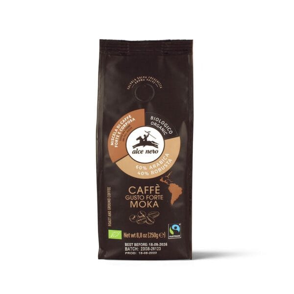 KAWA MIELONA ARABICA/ROBUSTA STRONG FAIR TRADE BIO 250 g - ALCE NERO (1 szt.)