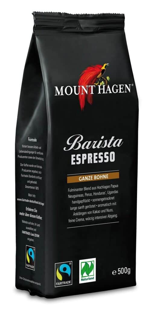 KAWA ZIARNISTA ARABICA/ROBUSTA BARISTA ESPRESSO FAIR TRADE BIO 500 g - MOUNT HAGEN (1 szt.)