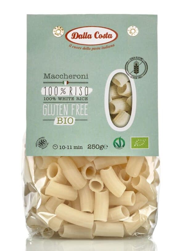 MAKARON (RYŻOWY) MACCHERONI BEZGLUTENOWY BIO 250 g - DALLA COSTA (2 szt.)