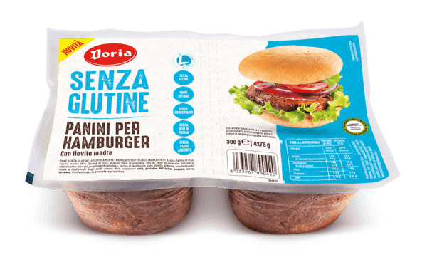BUŁKI DO HAMBURGERÓW BEZGLUTENOWE (4 szt.) 300 g - DORIA (2 szt.)