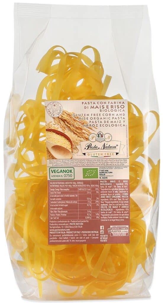 MAKARON (KUKURYDZIANO - RYŻOWY) TAGLIATELLE BEZGLUTENOWY BIO 250 g - PASTA NATURA (2 szt.)