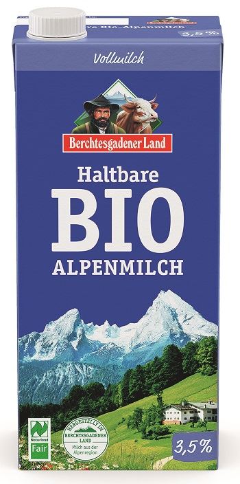 MLEKO ALPEJSKIE UHT (min. 3,5 % TŁUSZCZU) BIO 1 L - BERCHTESGADENER LAND (2 szt.)