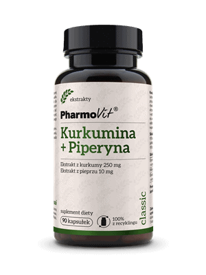 KURKUMINA + PIPERYNA BEZGLUTENOWE 90 KAPSUŁEK - PHARMOVIT (CLASSIC) (1 szt.)