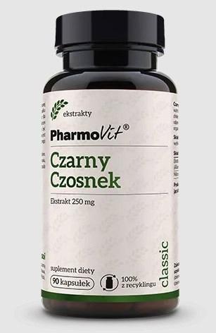CZARNY CZOSNEK EKSTRAKT (250 mg) BEZGLUTENOWY 90 KAPSUŁEK - PHARMOVIT (CLASSIC) (1 szt.)