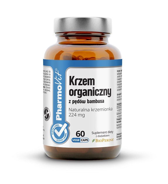KRZEM ORGANICZNY Z PĘDÓW BAMBUSA (448 mg) BEZGLUTENOWY 60 KAPSUŁEK - PHARMOVIT (CLEAN LABEL) (1 szt.)