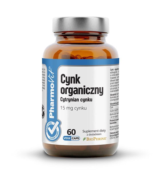 CYNK (15 mg) BEZGLUTENOWY 60 KAPSUŁEK - PHARMOVIT (CLEAN LABEL) (1 szt.)