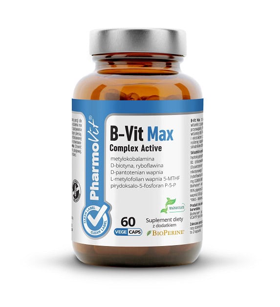 WITAMINA B COMPLEX BEZGLUTENOWA 60 KAPSUŁEK - PHARMOVIT (CLEAN LABEL) (1 szt.)