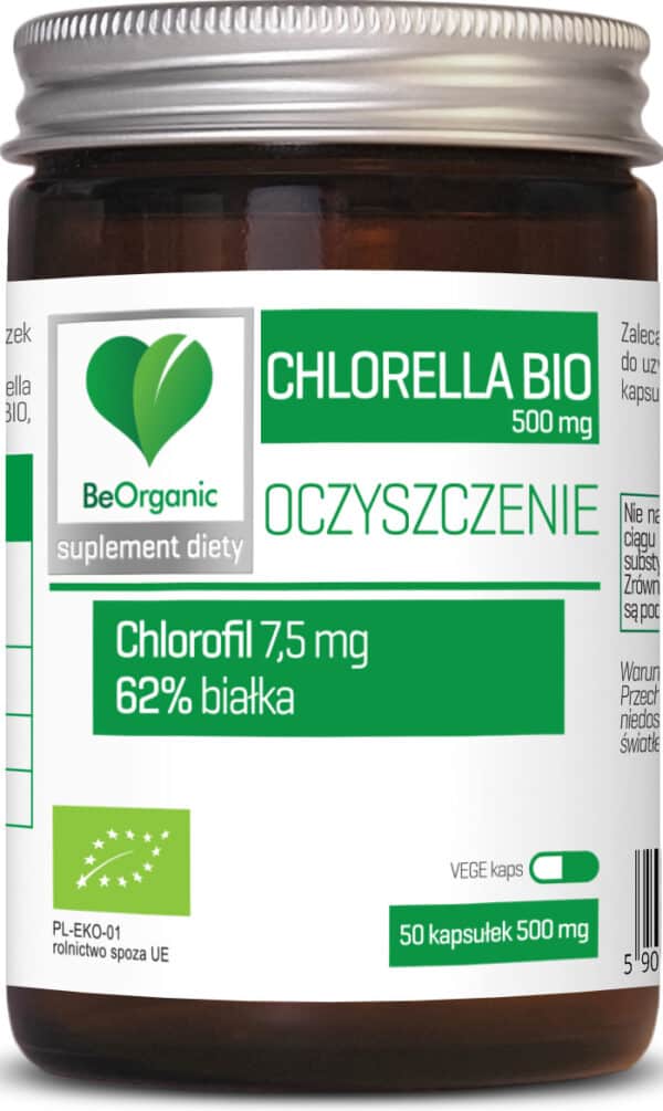CHLORELLA BIO (500 mg) 50 KAPSUŁEK - BE ORGANIC (1 szt.)