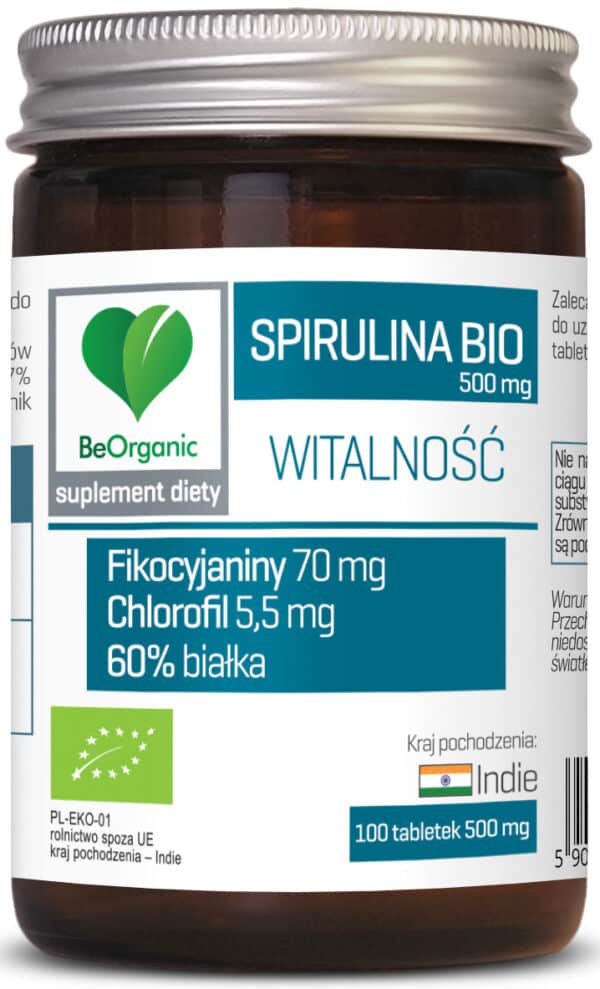 SPIRULINA BIO (500 mg) 100 TABLETEK - BE ORGANIC (1 szt.)
