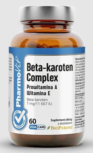 BETA-KAROTEN COMPLEX BEZGLUTENOWY 60 KAPSUŁEK - PHARMOVIT (CLEAN LABEL) (1 szt.)