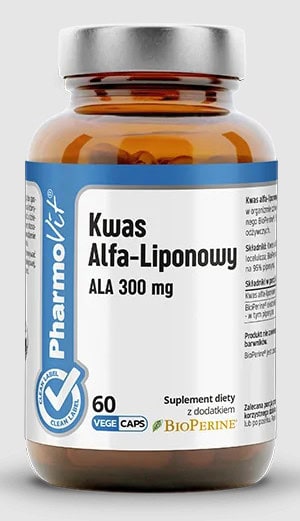 KWAS ALFA-LIPONOWY ALA (300 mg) BEZGLUTENOWY 60 KAPSUŁEK - PHARMOVIT (CLEAN LABEL) (1 szt.)