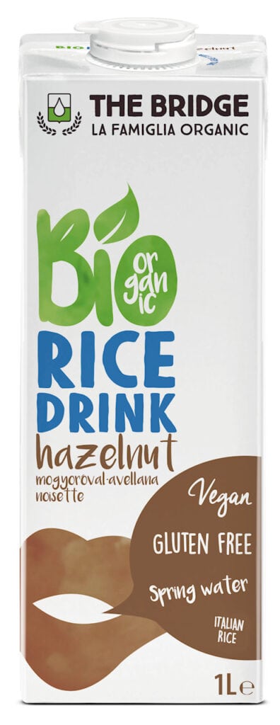 NAPÓJ RYŻOWY Z ORZECHAMI LASKOWYMI BEZGLUTENOWY BIO 1 L - THE BRIDGE (2 szt.)