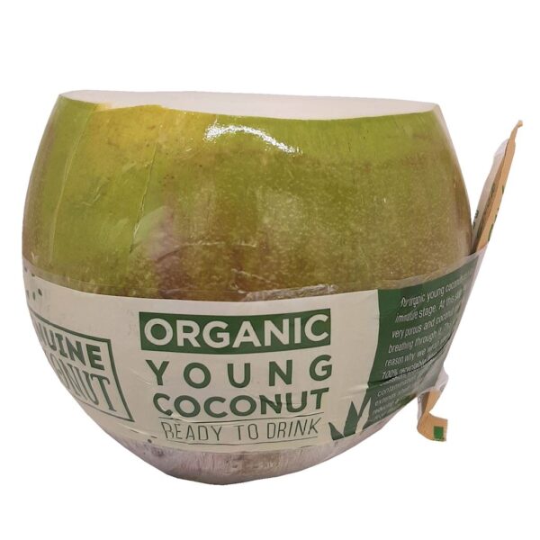 KOKOS MŁODY BIO ZE SŁOMKĄ (około 0,80 kg) - GENUINE COCONUT (2 szt.)