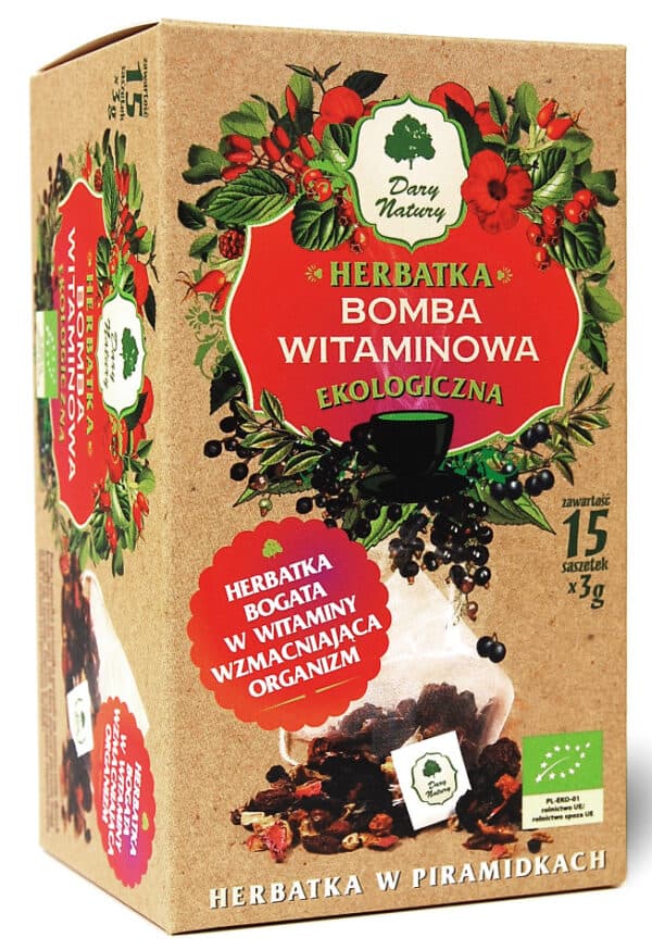 HERBATKA BOMBA WITAMINOWA PIRAMIDKI BIO (15 x 3 g) 45 g - DARY NATURY (2 szt.)