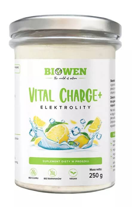ELEKTROLITY O SMAKU CYTRYNOWYM W PROSZKU VITAL CHARGE+ 250 g - BIOWEN (1 szt.)