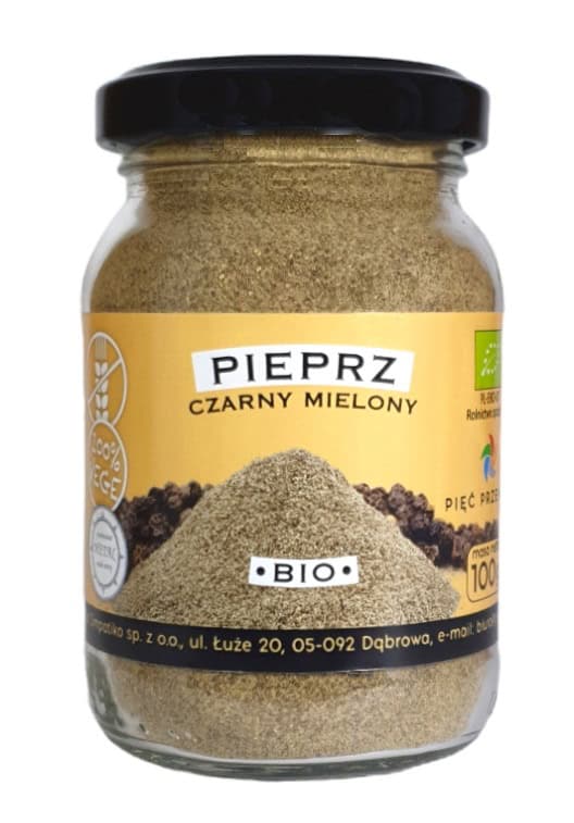 PIEPRZ CZARNY MIELONY BEZGLUTENOWY BIO 100 g - PIĘĆ PRZEMIAN (2 szt.)