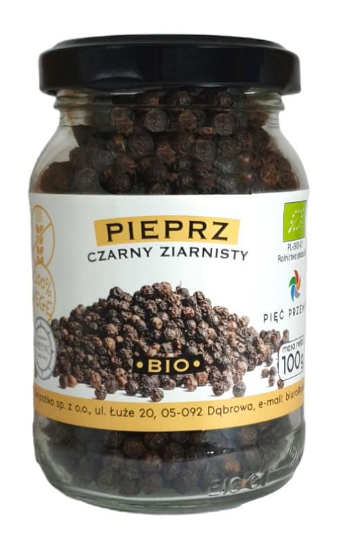 PIEPRZ CZARNY ZIARNISTY BEZGLUTENOWY BIO 100 g - PIĘĆ PRZEMIAN (2 szt.)