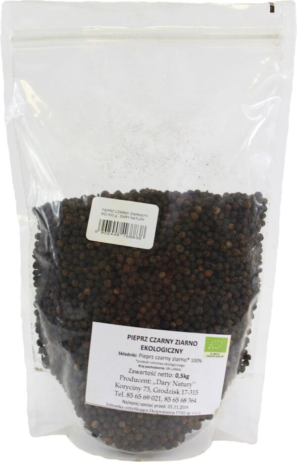 PIEPRZ CZARNY ZIARNISTY BIO 500 g - HORECA (DARY NATURY) (1 szt.)