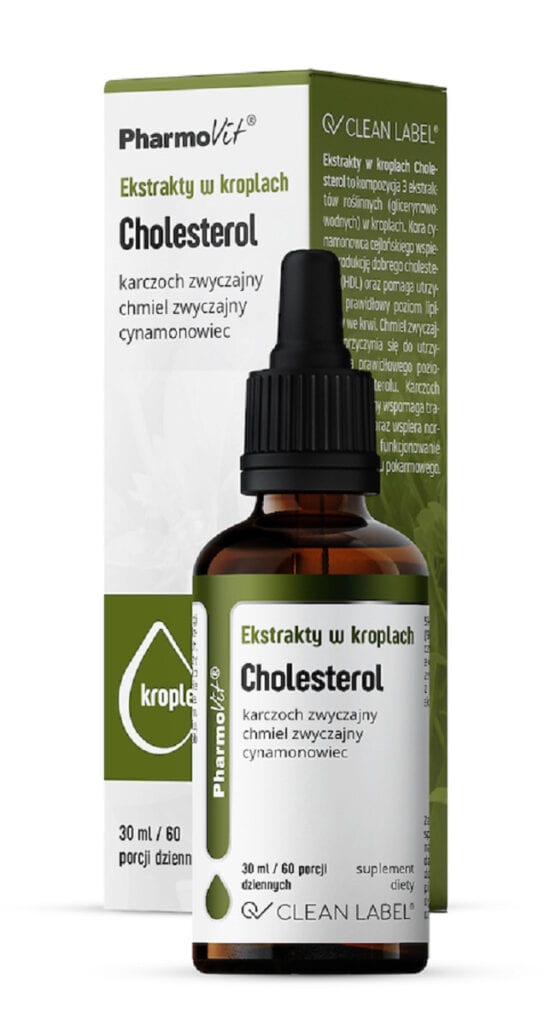 EKSTRAKTY W KROPLACH NA PRAWIDŁOWY POZIOM CHOLESTEROLU BEZGLUTENOWE 30 ml - PHARMOVIT (CLEAN LABEL) (1 szt.)