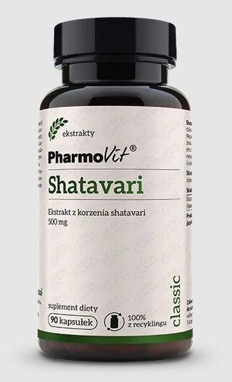 SHATAVARI EKSTRAKT (500 mg) BEZGLUTENOWY 90 KAPSUŁEK - PHARMOVIT (CLASSIC) (1 szt.)