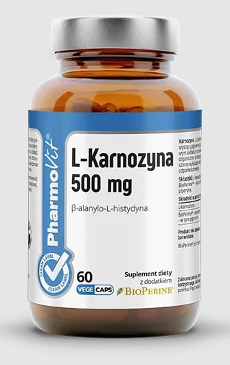 L-KARNOZYNA (500 mg) BEZGLUTENOWA 60 KAPSUŁEK - PHARMOVIT (CLEAN LABEL) (1 szt.)