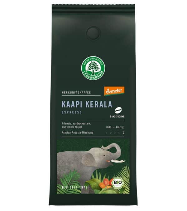 KAWA ZIARNISTA ARABICA/ROBUSTA KAAPI KERALA ESPRESSO DEMETER BIO 250 g - LEBENSBAUM (1 szt.)