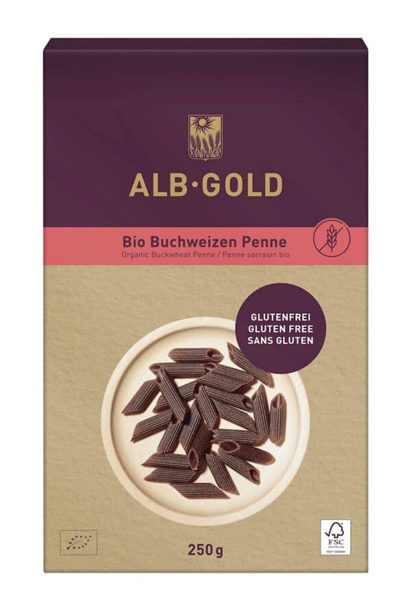 MAKARON (GRYCZANY) PENNE BEZGLUTENOWY BIO 250 g - ALB-GOLD (2 szt.)