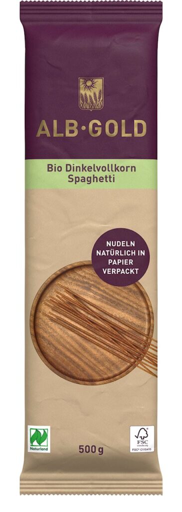 MAKARON (ORKISZOWY RAZOWY) SPAGHETTI BIO 500 g - ALB-GOLD (2 szt.)