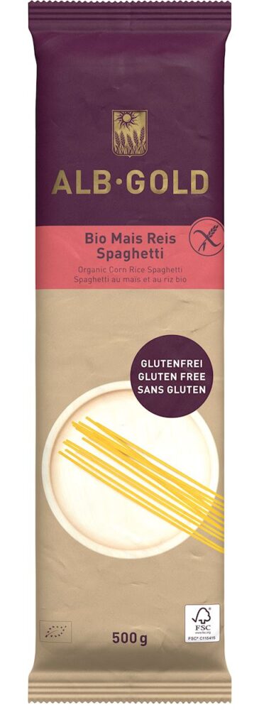 MAKARON (KUKURYDZIANO - RYŻOWY) SPAGHETTI BEZGLUTENOWY BIO 500 g - ALB GOLD (2 szt.)