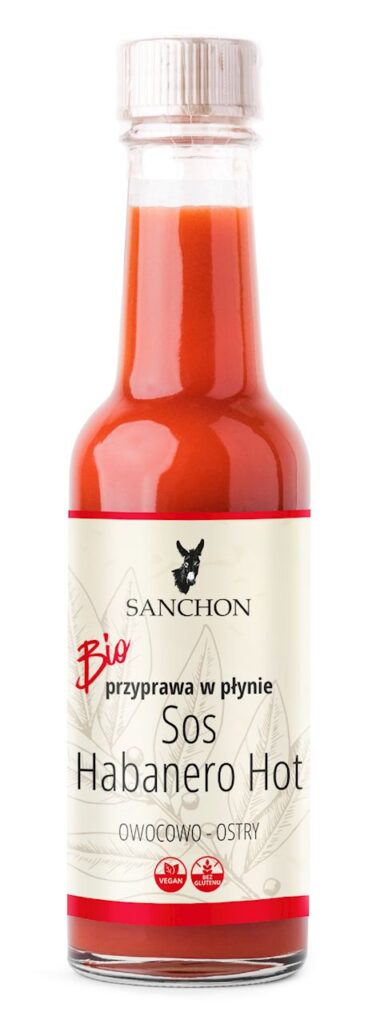 PRZYPRAWA WEGAŃSKA W PŁYNIE HABANERO HOT BEZGLUTENOWA BIO 140 ml - SANCHON (2 szt.)